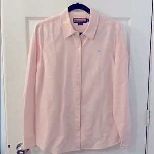 Vineyard Vines baby pink button front shirt Sz 12